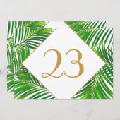 Palm Tree Tropical Greenerity Beach Tischnummern (Vorne/Hinten)