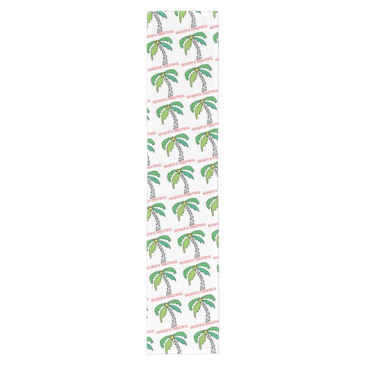 Palm Tree Tropical Holiday Table Runner Kurzer Tischläufer (Vorderseite)