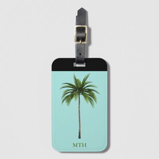 Palm Tree Tropical Island Beach Fakultative Worte  Gepäckanhänger (Vorderseite Vertikal)