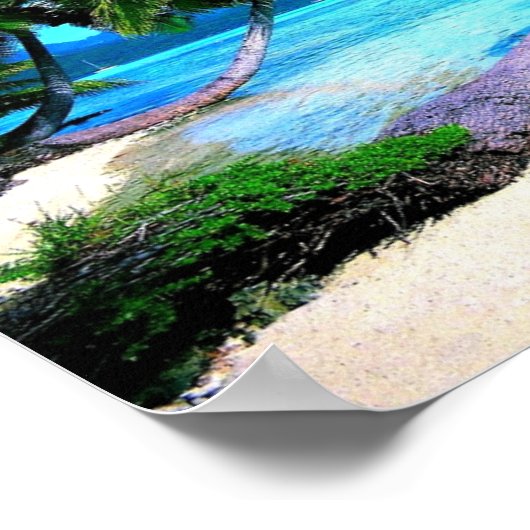 Palm Tree Tropical Island Beach Poster (Ecke)