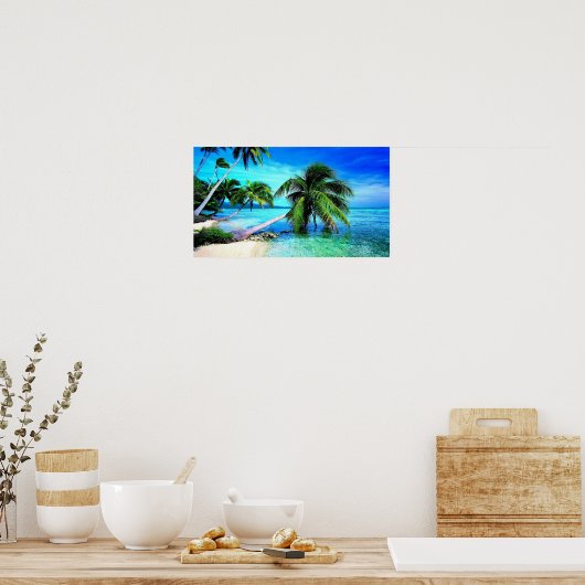 Palm Tree Tropical Island Beach Poster (Küche)