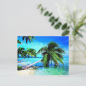 Palm Tree Tropical Island Beach Postkarte (Stehend Vorderseite)