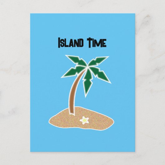 Palm Tree Tropical Island Fun Beach Travel Cartoon Postkarte (Vorderseite)