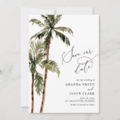 Palm Tree Tropical Island Minimal Beach Rett The D Einladung (Vorderseite)