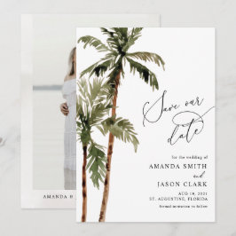 Palm Tree Tropical Island Minimal Beach Rett The D Save The Date