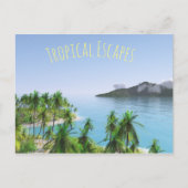 Palm Tree Tropical Island Postkarte (Vorderseite)