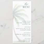 Palm Tree Tropical Island Watercolor Green Menu Menükarte (Vorderseite)