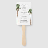 Palm Tree Tropical Minimal Beach Hochzeitsprogramm Fächer (Rückseite)