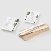 Palm Tree Tropical Minimal Beach Hochzeitsprogramm Fächer (Non-assembled)