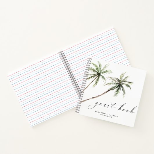 Palm Tree Tropical | Minimal Wedding Guest Book Notizblock (Innenseite)