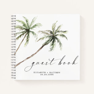 Palm Tree Tropical Minimal Wedding Guest Book Notizblock