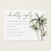 Palm Tree Tropical | Minimal Wedding RSVP Antwort (Vorderseite)