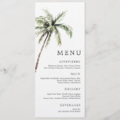 Palm Tree Tropical | Minimal Wedding Serif Menu Einladung (Vorderseite)