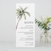 Palm Tree Tropical | Minimal Wedding Serif Menu Einladung (Stehend Vorderseite)