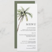 Palm Tree Tropical | Minimal Wedding Serif Menu Einladung (Vorne/Hinten)