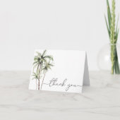 Palm Tree Tropical | Minimale Hochzeit Dankeskarte (Vorderseite)