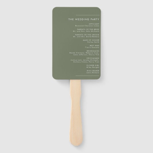 Palm Tree Tropical | Minimale Hochzeit Fächer (Rückseite)