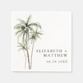 Palm Tree Tropical | Minimale Hochzeit Serviette (Vorderseite)