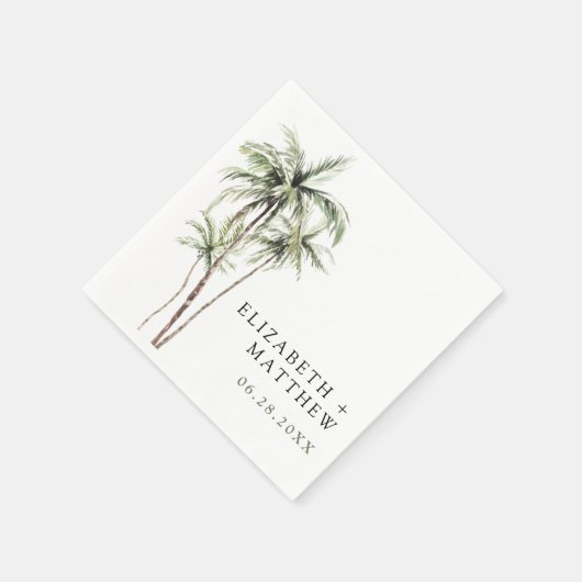 Palm Tree Tropical | Minimale Hochzeit Serviette (Ecke)