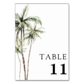 Palm Tree Tropical | Minimale Hochzeit Tischnummer (Rückseite)