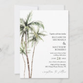 Palm Tree Tropical | Minimales Hochzeitssemble Einladung (Vorderseite)