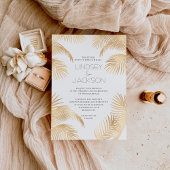 Palm Tree Tropical Minimalistisch Beach Wedding Go Folieneinladung