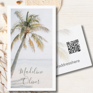 Palm Tree Tropical Modern QR Code Visitenkarte