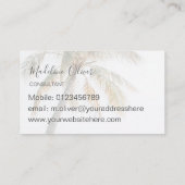 Palm Tree Tropical Modern Visitenkarte (Rückseite)