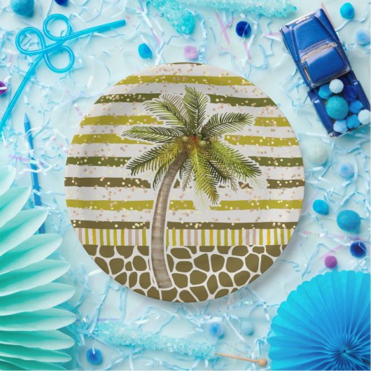 Palm Tree Tropical Pappteller (Party)