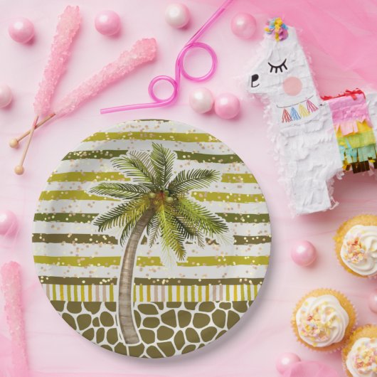 Palm Tree Tropical Pappteller (Party)