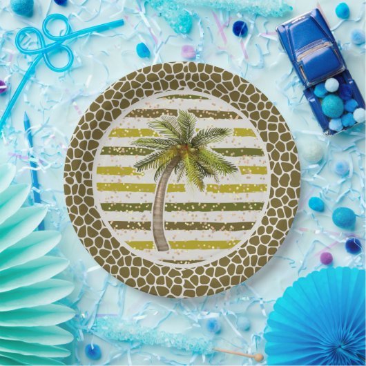 Palm Tree Tropical Pappteller (Party)