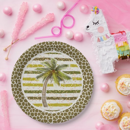 Palm Tree Tropical Pappteller (Party)
