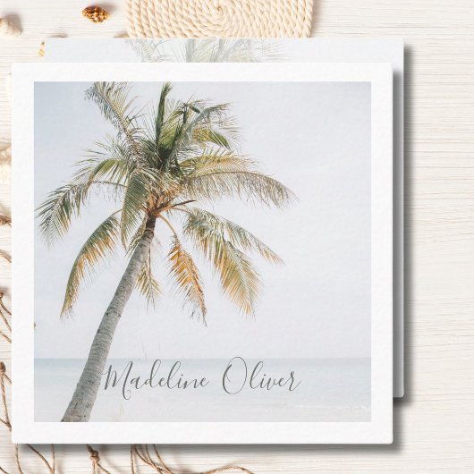 Palm Tree Tropical QR Code Modern Quadratische Visitenkarte