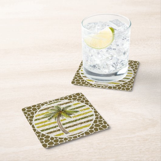 Palm Tree Tropical Rechteckiger Pappuntersetzer (Vor Ort)