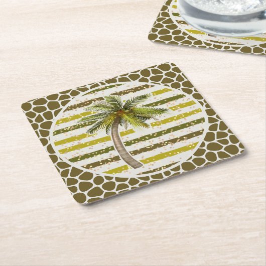 Palm Tree Tropical Rechteckiger Pappuntersetzer (angewinkelt)