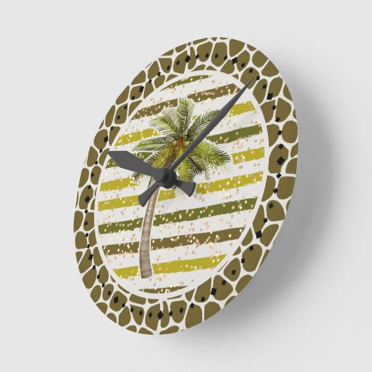 Palm Tree Tropical Runde Wanduhr (Winkel)