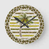 Palm Tree Tropical Runde Wanduhr (Vorderseite)