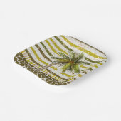 Palm Tree Tropical Square Pappteller (Gewinkelt)