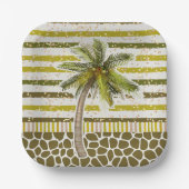 Palm Tree Tropical Square Pappteller (Vorderseite)