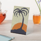 Palm Tree Tropical Sundown Designer Crochet Print Sockelschild (In SItu)