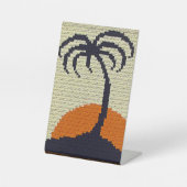 Palm Tree Tropical Sundown Designer Crochet Print Sockelschild (Vorderseite)