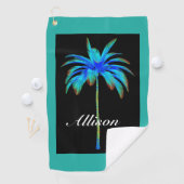 Palm Tree Tropical Turquoise Personalisiert Golfhandtuch (Insitu)