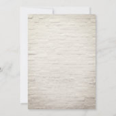 Palm Tree Tropical White Brick Wedding Einladung (Rückseite)