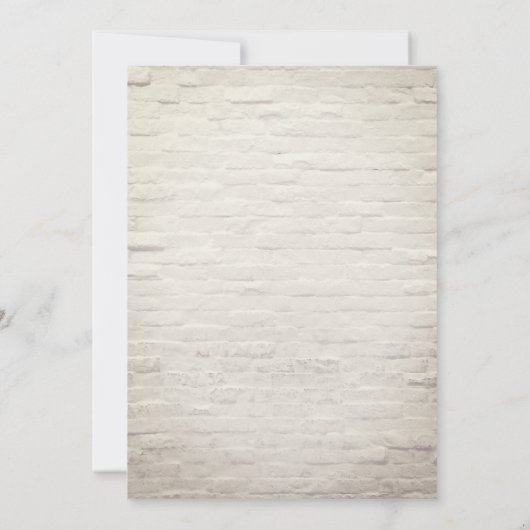 Palm Tree Tropical White Brick Wedding Einladung (Rückseite)