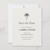 Palm Tree Typografy Clean Elegant Save the Date Einladung (Vorderseite)