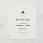 Palm Tree Typografy Clean Elegant Save the Date Einladung (Vorne/Hinten)
