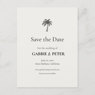 Palm Tree Typografy Clean Elegant Save the Date Postkarte