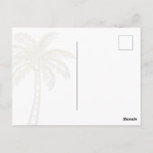 Palm Tree Typografy Clean Elegant Save the Date Postkarte (Rückseite)