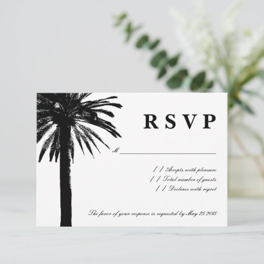 Palm Tree UAWG Hochzeitkarten | Strand RSVP Karte (Stehend Vorderseite)