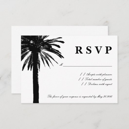 Palm Tree UAWG Hochzeitkarten | Strand RSVP Karte (Vorne/Hinten)